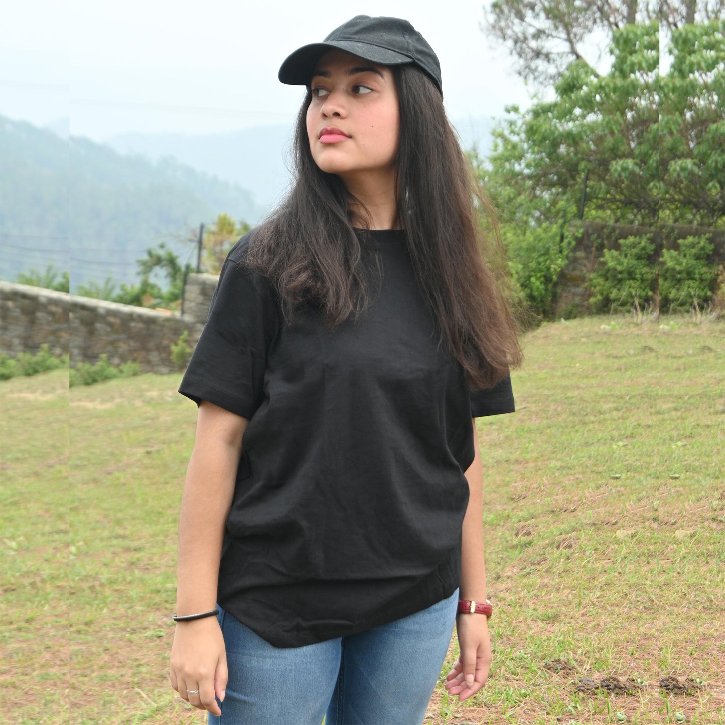 Relaxed Unisex Cotton Tee - Black