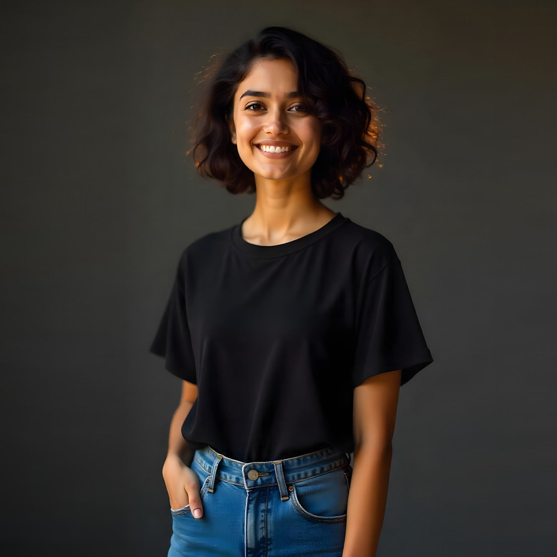 Relaxed Unisex Cotton Tee - Black