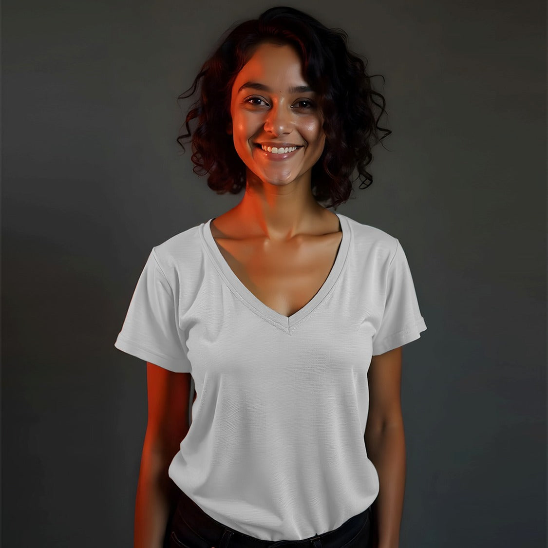 Relaxed V-Neck-Grey Heather