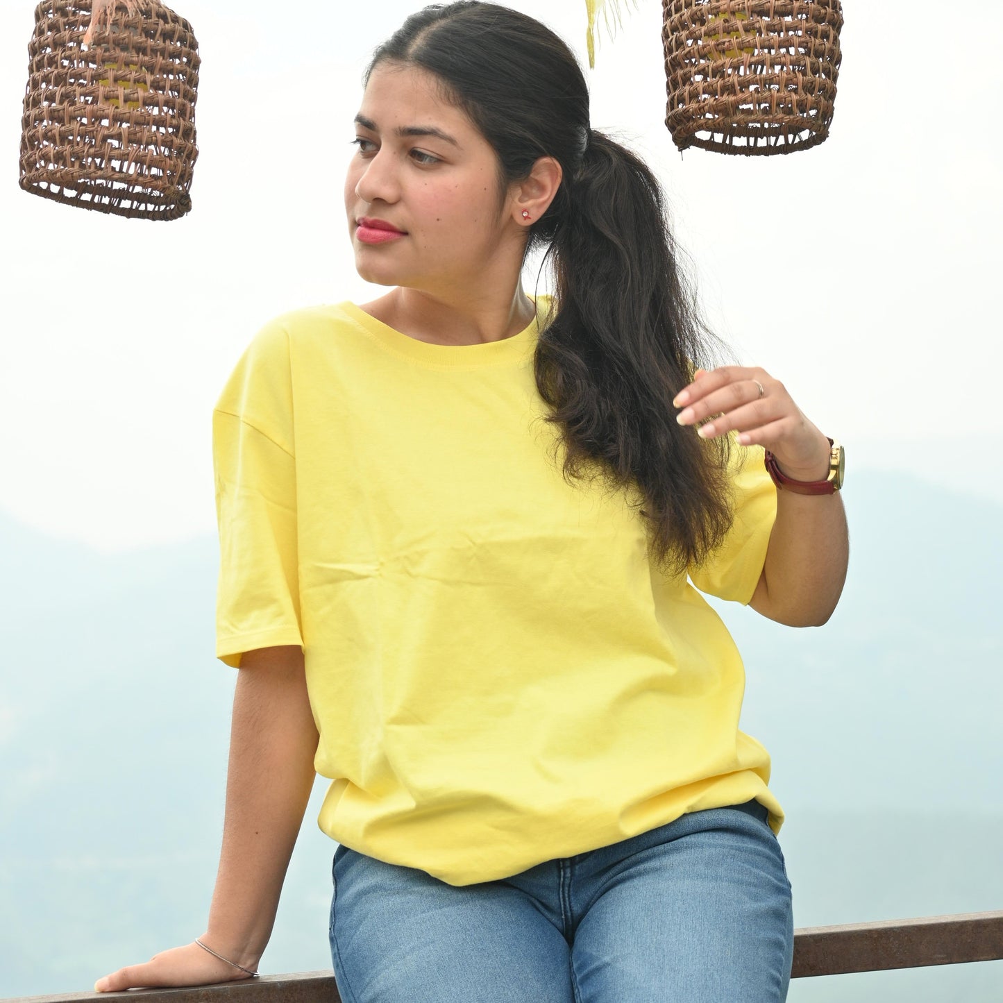 Relaxed Unisex Cotton Tee - Pale Yellow