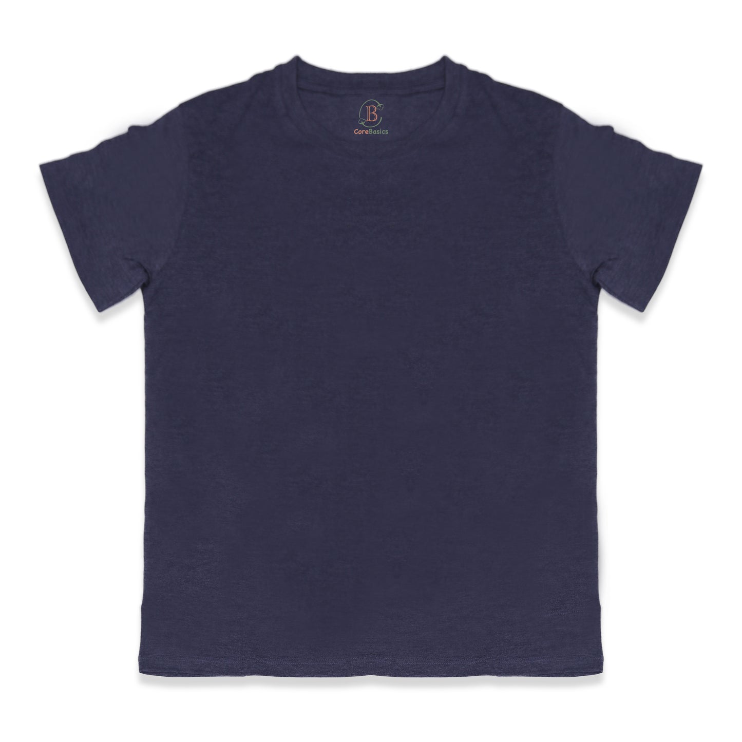 Relaxed Unisex Cotton Tee - Navy Blue Heather