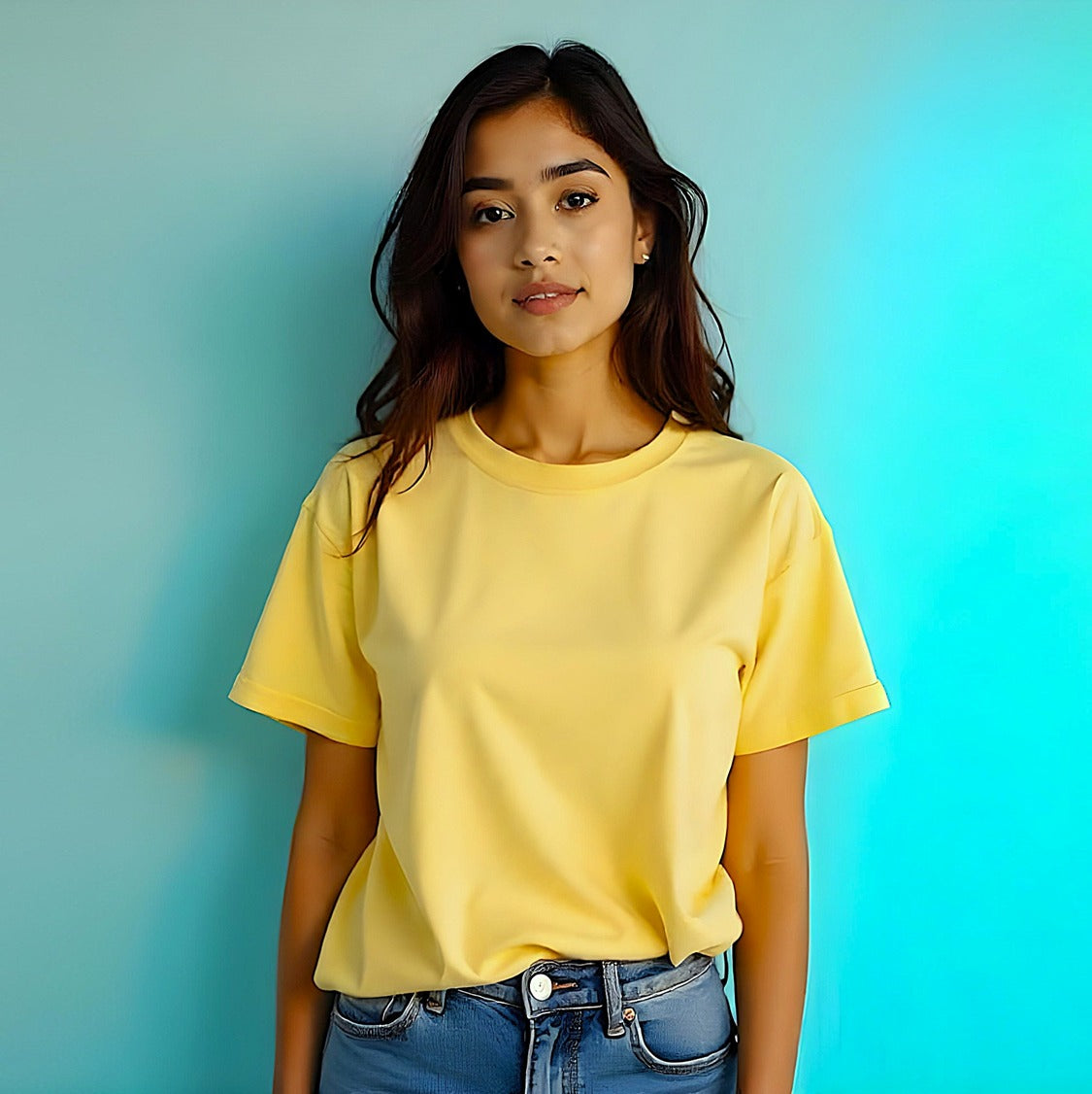 Relaxed Unisex Cotton Tee - Pale Yellow