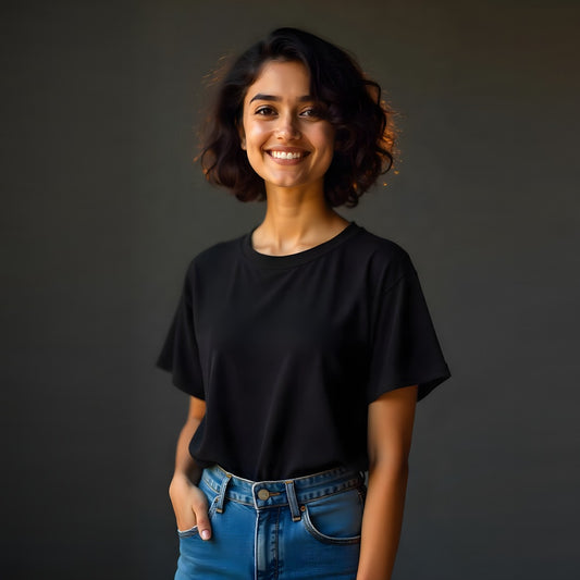 Relaxed Unisex Cotton Tee - Black