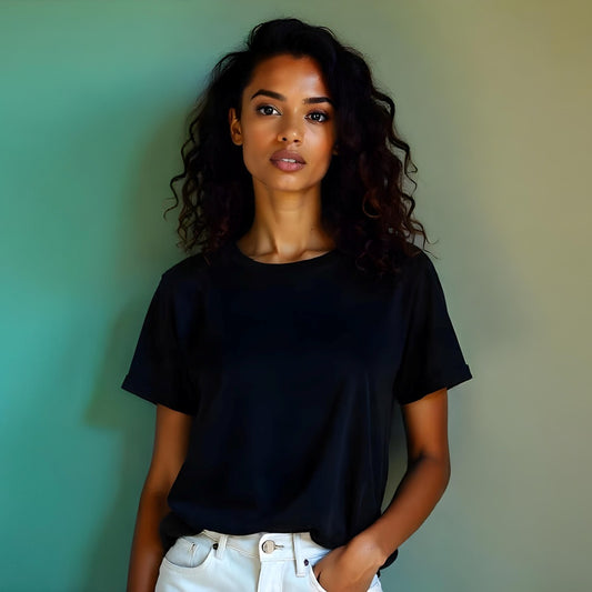 Relaxed Unisex Cotton Tee - Black
