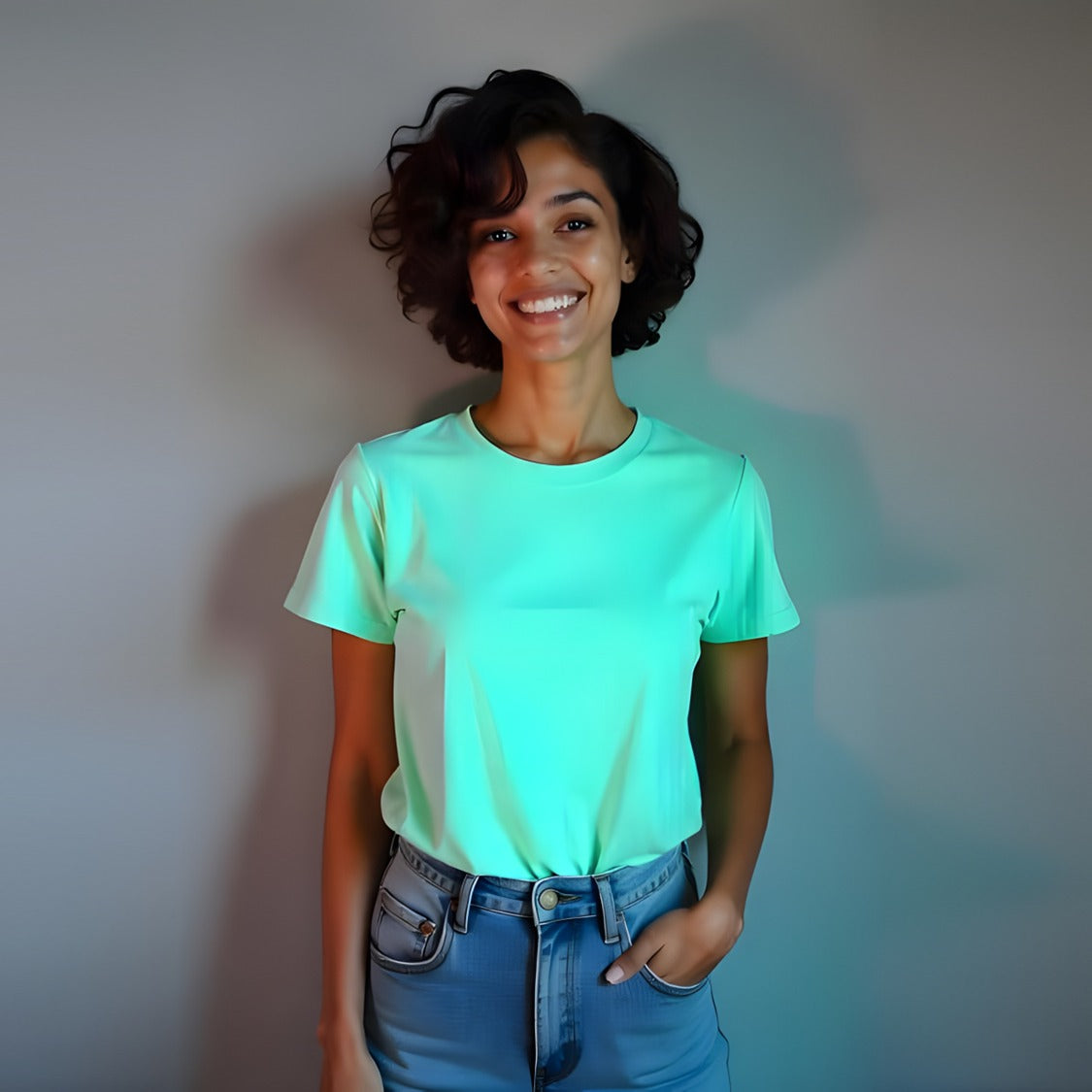 Women Cotton Tee - Mint