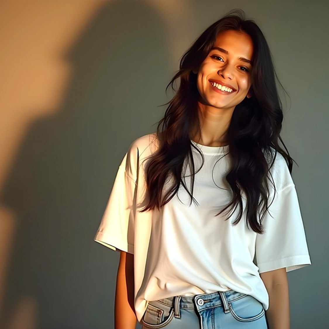 Oversized Cotton Tee - White