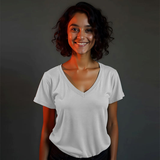 Relaxed V-Neck-Grey Heather