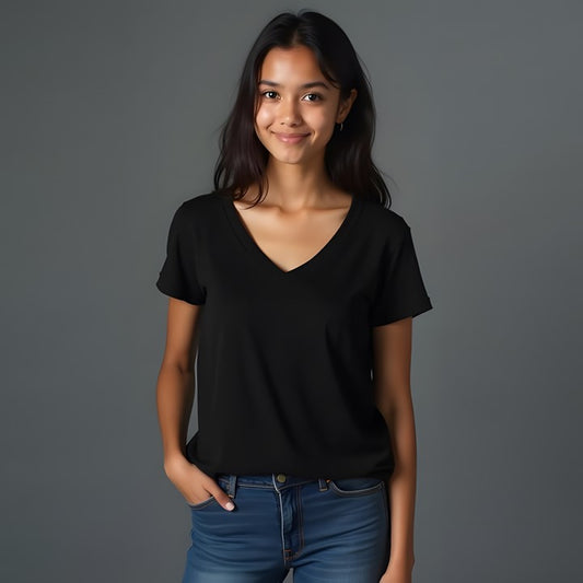 Relaxed V.Neck - Black
